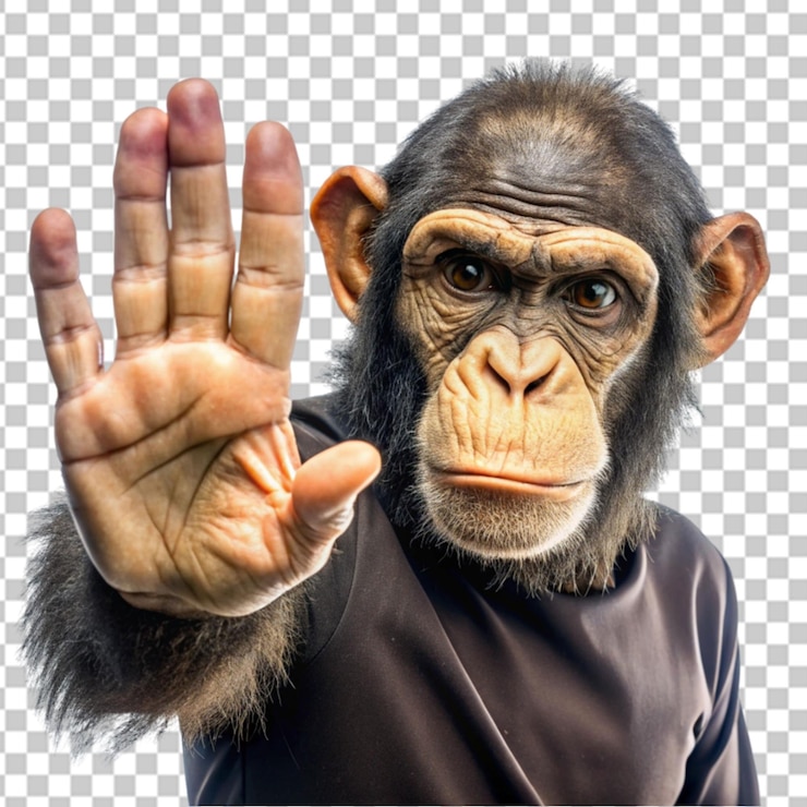 PSD chimpanzee isolated on transparent background
