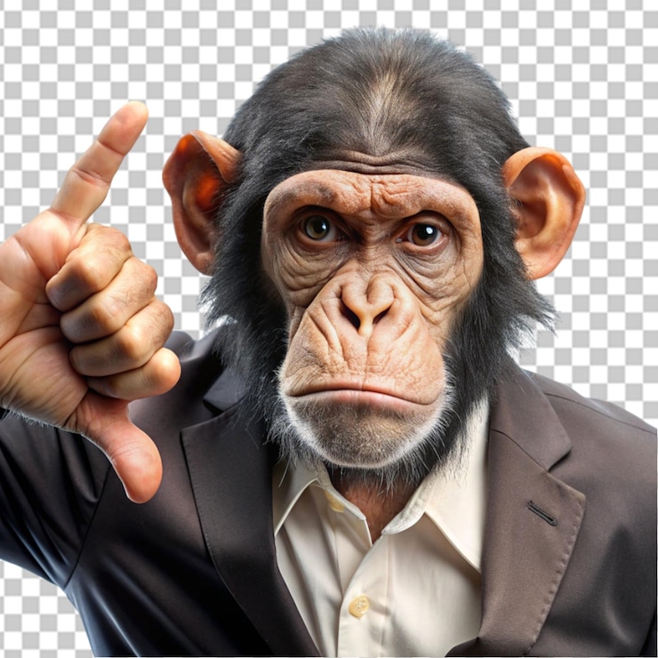 PSD chimpanzee isolated on transparent background