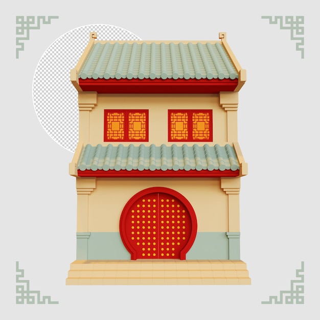 Chinatown shophouse 3d element 03