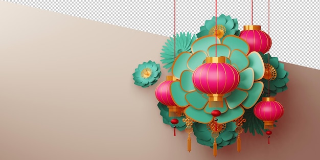 Chinees nieuwjaarsdecor voor gelukkig nieuwjaarsteken