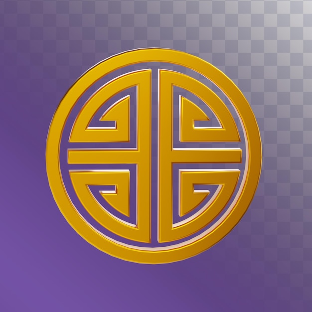 chinese auspicious good luck blessing symbol 3d illustration