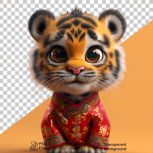 PSD Китайский символ тигр изолирован на прозрачном фоне включить png файл