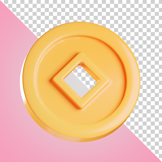 PSD chinese coin 3d illustration