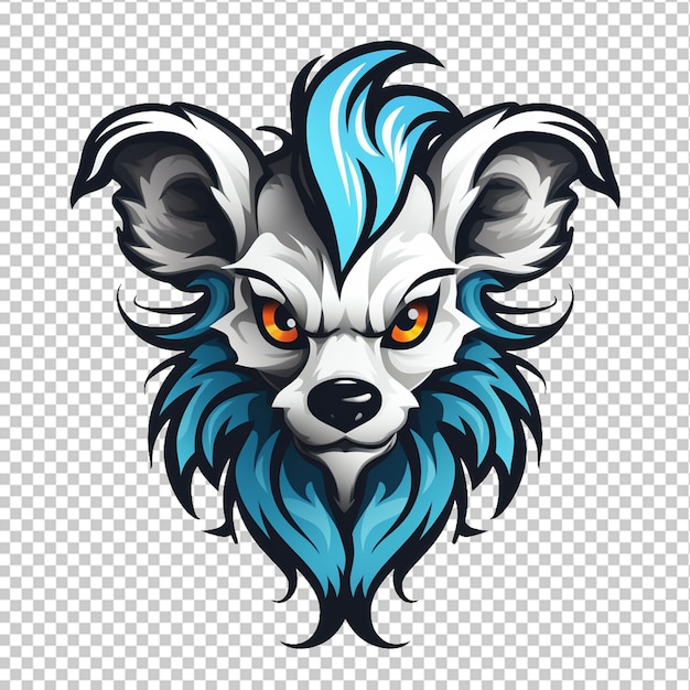 PSD chinese crested dog mascot logo