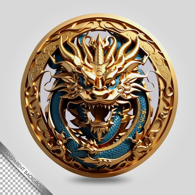 PSD chinese dragon emblem transparent background