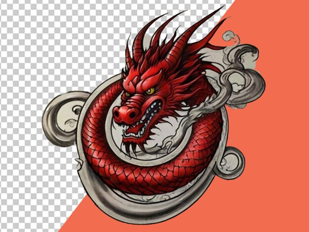 PSD chinese dragon for tattoo