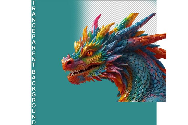 PSD chinese dragon on transparent background