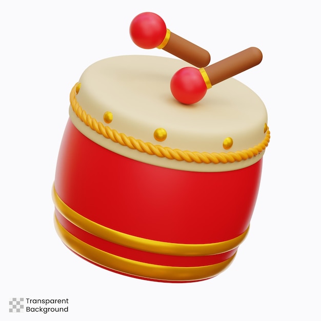 PSD chinese drum 3d illustration