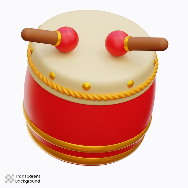 PSD chinese drum 3d illustration