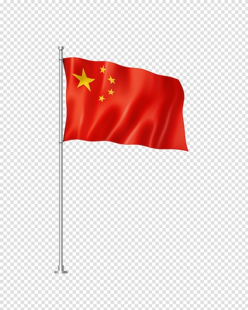 Chinese flag isolated on white