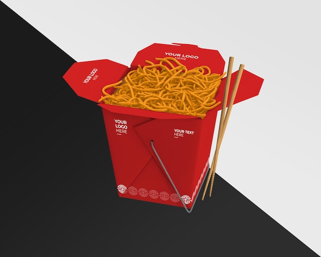 Chinese food box packaging mockupasian food box mockup designtakeaway food package mockup scene