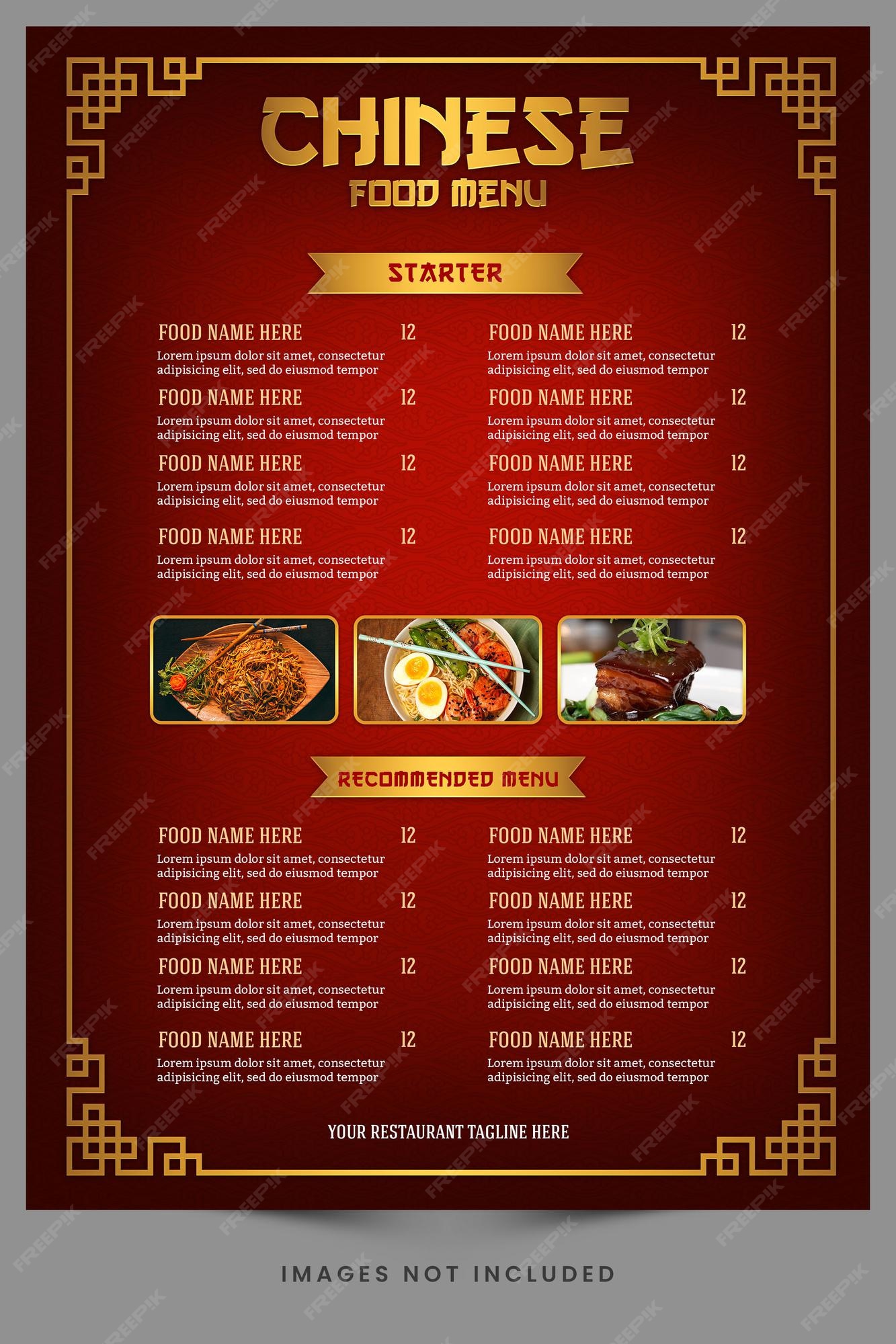 Basic Chinese Food Menu