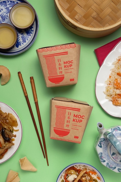 PSD chinese food packaging mockup