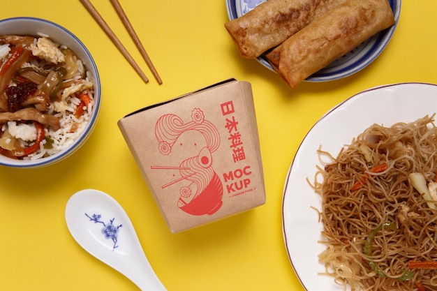 PSD chinese food packaging mockup