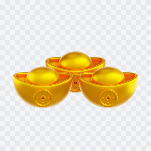 Chinese gouden ingot 3D-illustratie