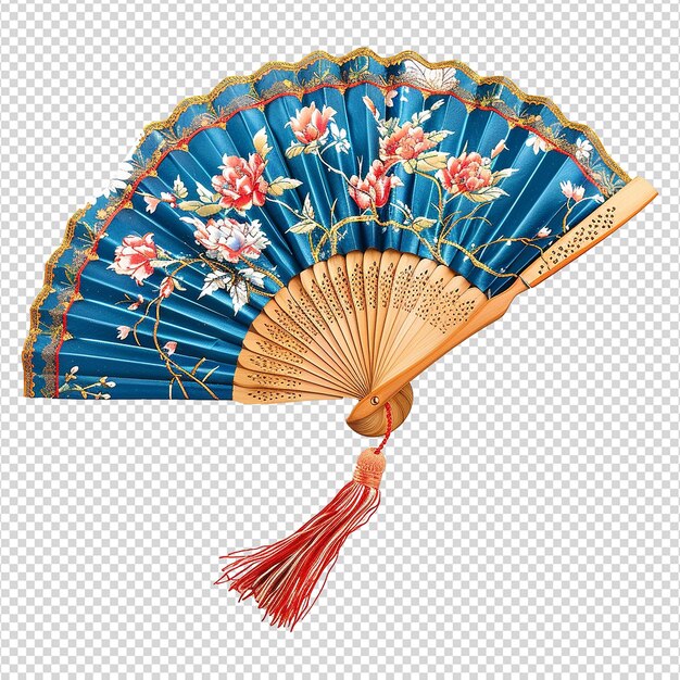 Chinese hand fan isolated on transparent background