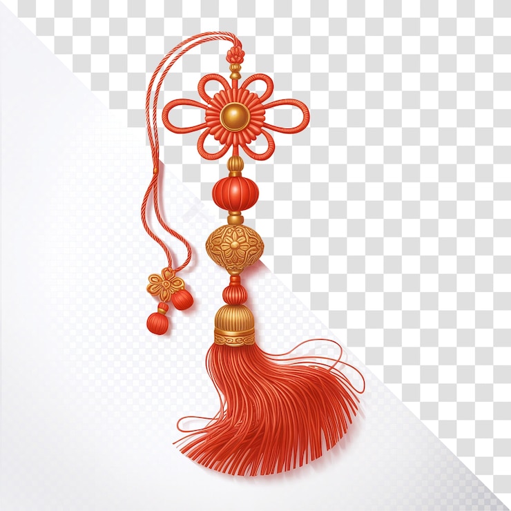PSD chinese knot ornament - festive red decoration for good fortune