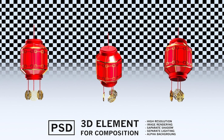 PSD chinese lampion