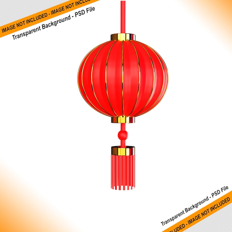 PSD chinese lantaarn ontwerp 3d-rendering voor decoratiebehoeften