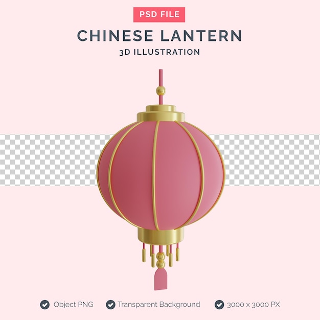 Chinese lantern 3d illustration