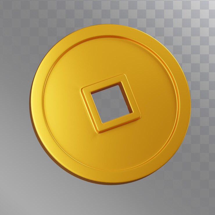 PSD chinese lucky coin 3d illustration