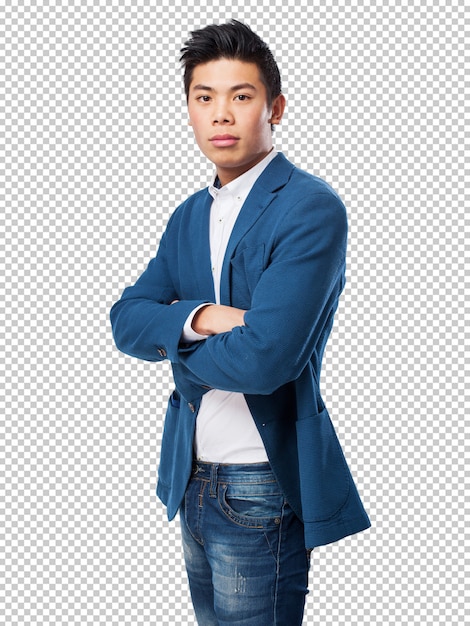 PSD chinese man standing