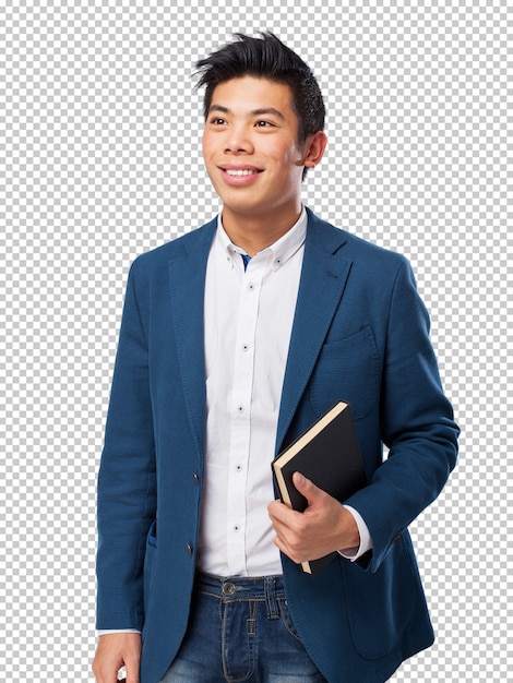 PSD chinese man with book