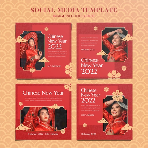 PSD banner web instagram per il capodanno cinese 2022