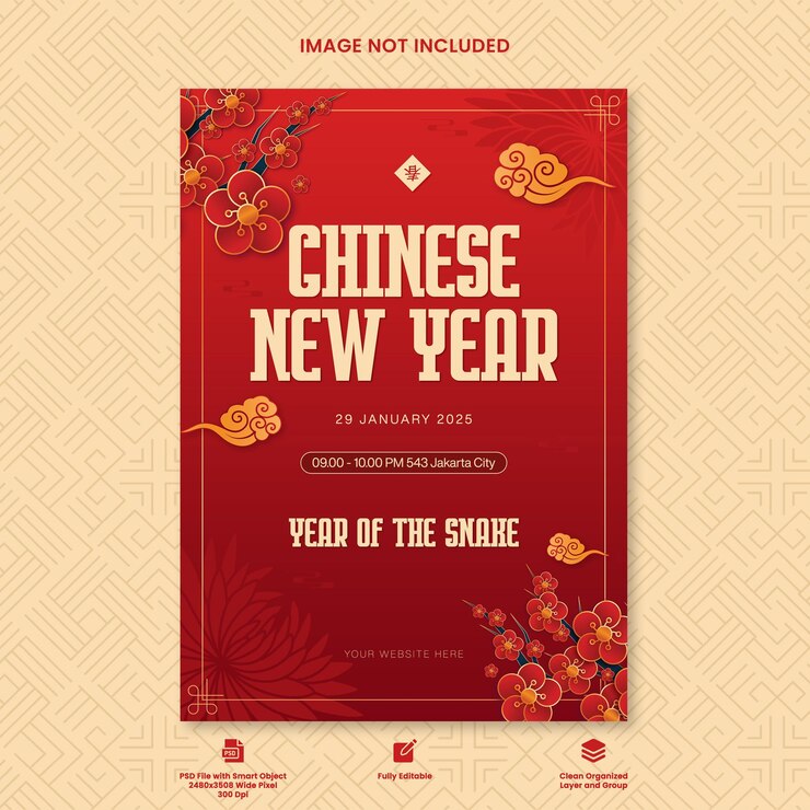 パターンポスターテンプレートデザインの中国新年背景