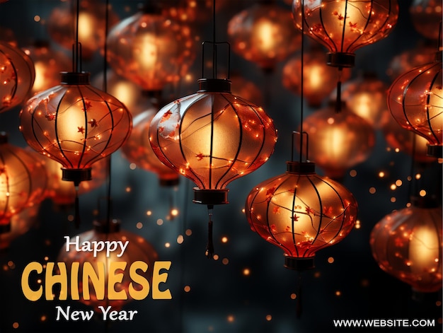 PSD chinese new year celebration banner template