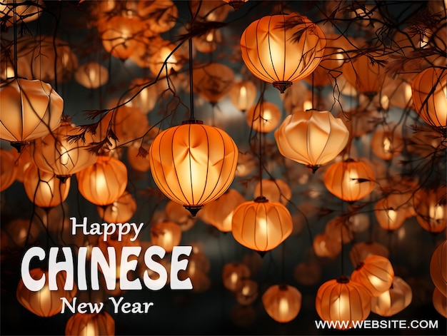 PSD chinese new year celebration banner template