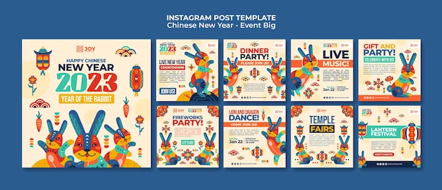 PSD chinese new year celebration instagram posts
