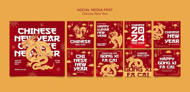 PSD chinese new year celebration instagram posts