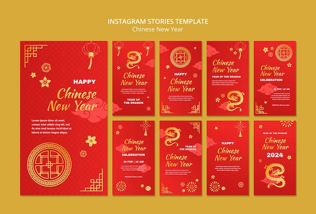 PSD chinese new year celebration instagram stories