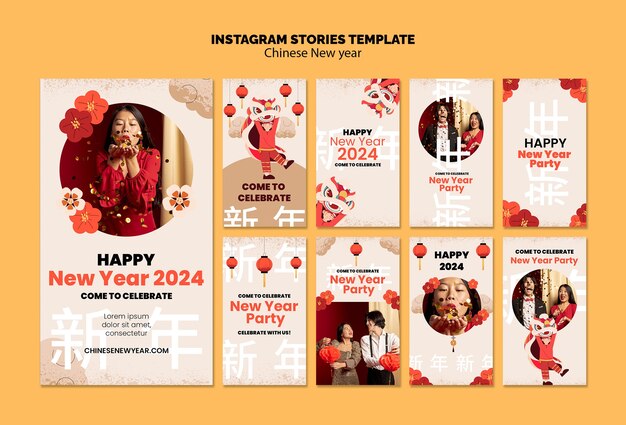PSD chinese new year celebration instagram stories