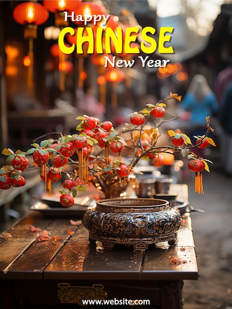 중국 새해 축하 포스터