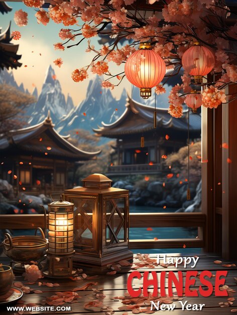 Chinese new year celebration poster