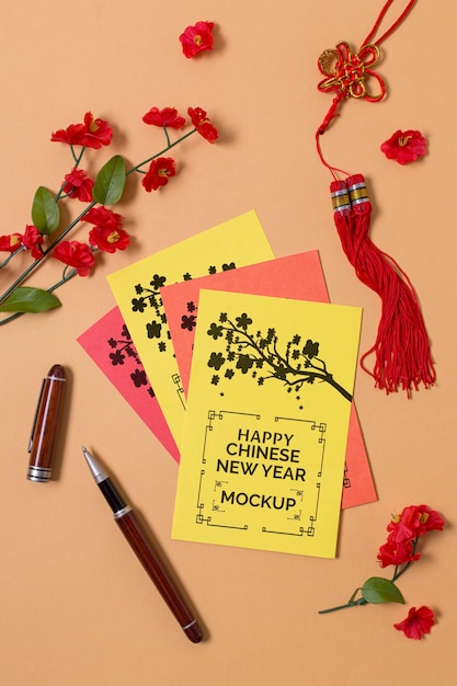chinese new year concept mock-up