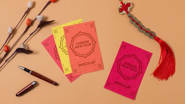 chinese new year concept mock-up