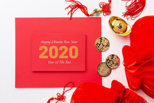 Chinese new year concept with mock-up