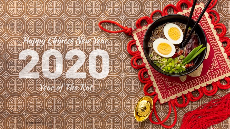PSD chinese new year concept with mock-up