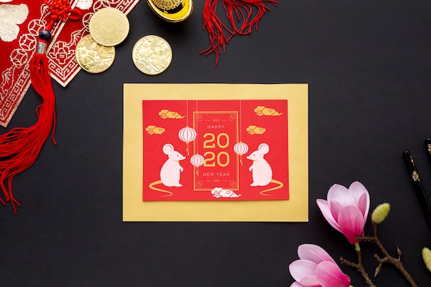 Chinese new year concept with mock-up