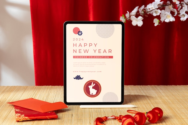 PSD chinese new year device mockup