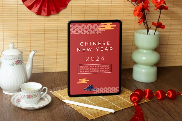 PSD chinese new year device mockup