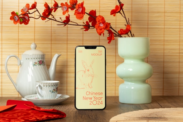 PSD chinese new year device mockup