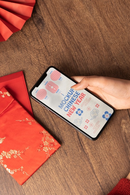 PSD chinese new year device mockup