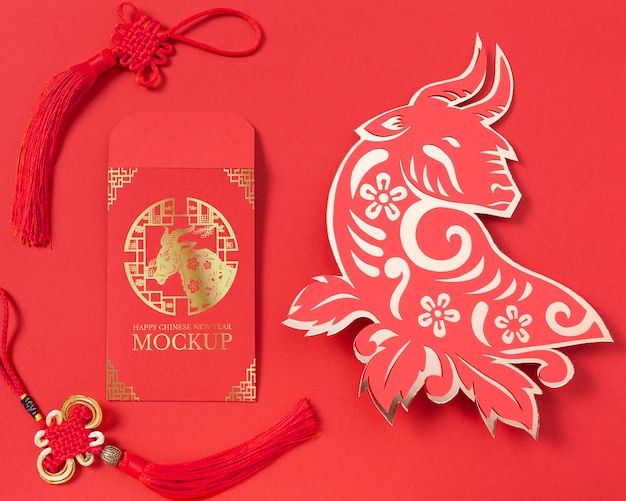 PSD chinese new year elements composition