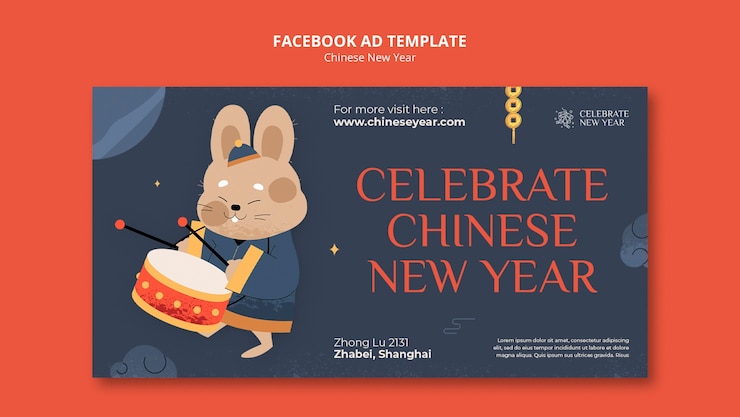 PSD chinese new year facebook template
