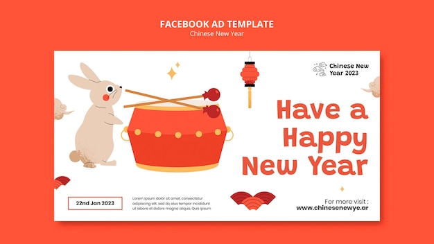 PSD chinese new year facebook template