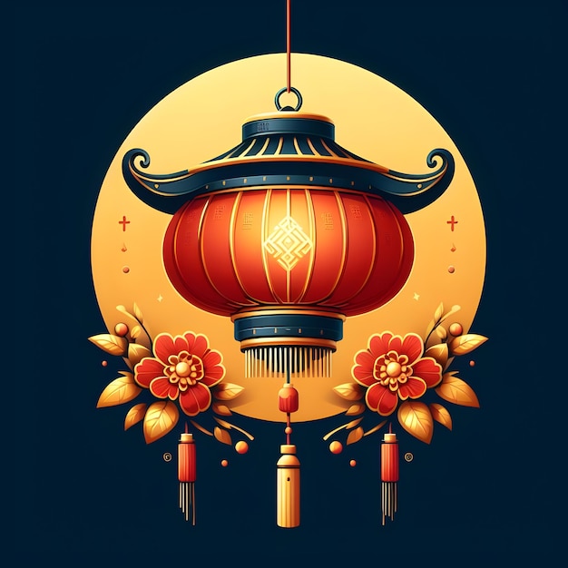 PSD lanterna del capodanno cinese ai generata